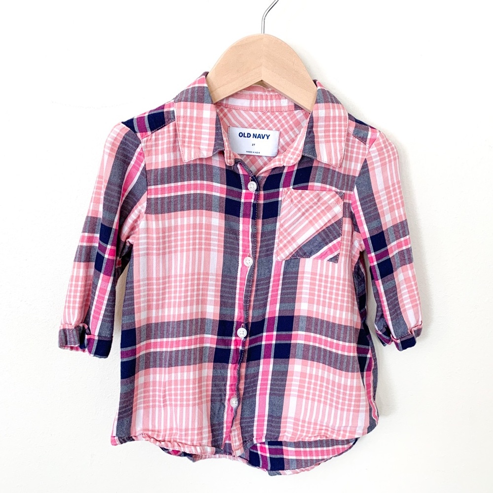 Old Navy | Toddler Girl Plaid Long Sleeve 2T